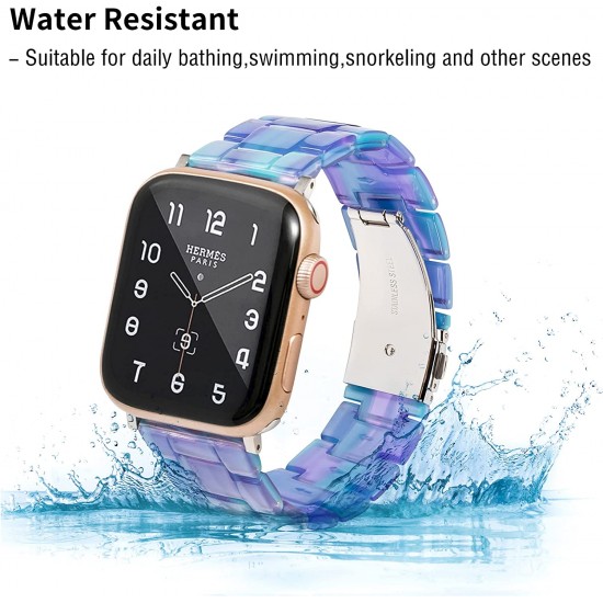 Thin Light Resin Strap Bracelet for Apple Watch Band 38mm 40mm 41mm 42mm 44mm 45mm 49mm Stainless Steel Buckle Replacement Band For iWatch SE Ultra Series 8 7 6 5 4 3 2 1 for Women Men