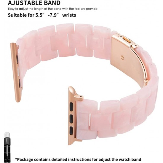 Thin Light Resin Strap Bracelet for Apple Watch Band 38mm 40mm 41mm 42mm 44mm 45mm 49mm Stainless Steel Buckle Replacement Band For iWatch SE Ultra Series 8 7 6 5 4 3 2 1 for Women Men