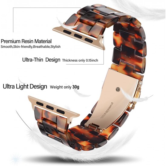 Thin Light Resin Strap Bracelet for Apple Watch Band 38mm 40mm 41mm 42mm 44mm 45mm 49mm Stainless Steel Buckle Replacement Band For iWatch SE Ultra Series 8 7 6 5 4 3 2 1 for Women Men