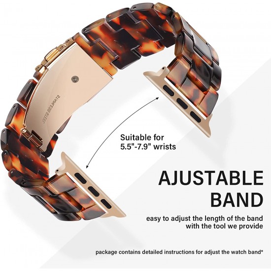 Thin Light Resin Strap Bracelet for Apple Watch Band 38mm 40mm 41mm 42mm 44mm 45mm 49mm Stainless Steel Buckle Replacement Band For iWatch SE Ultra Series 8 7 6 5 4 3 2 1 for Women Men