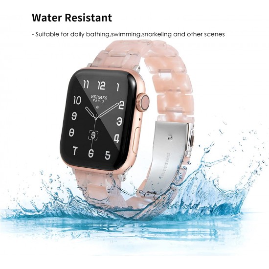 Thin Light Resin Strap Bracelet for Apple Watch Band 38mm 40mm 41mm 42mm 44mm 45mm 49mm Stainless Steel Buckle Replacement Band For iWatch SE Ultra Series 8 7 6 5 4 3 2 1 for Women Men