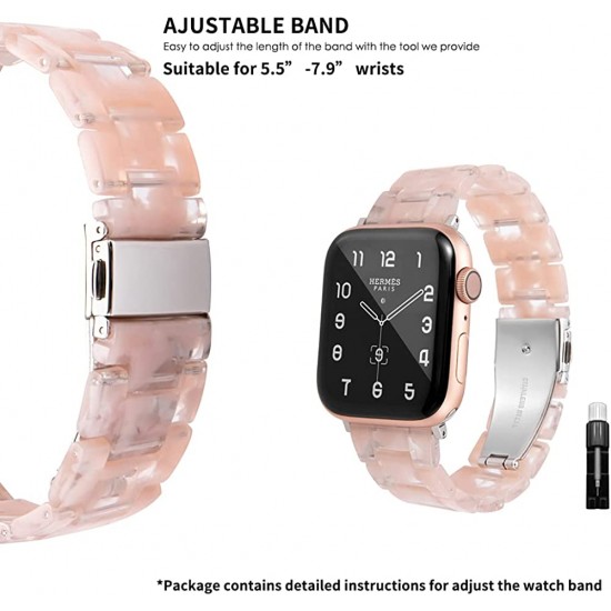 Thin Light Resin Strap Bracelet for Apple Watch Band 38mm 40mm 41mm 42mm 44mm 45mm 49mm Stainless Steel Buckle Replacement Band For iWatch SE Ultra Series 8 7 6 5 4 3 2 1 for Women Men