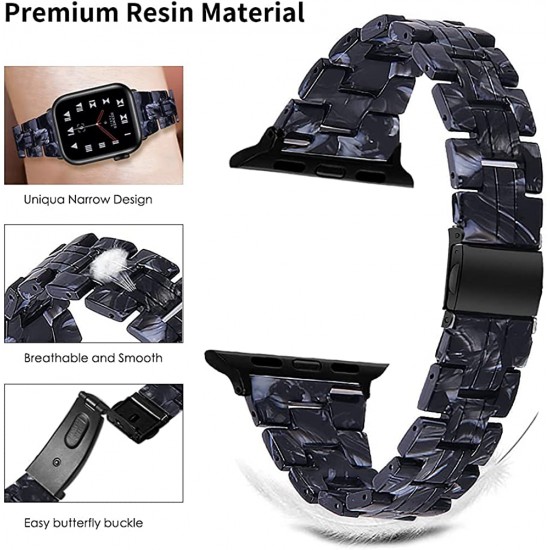 Thin Light Resin Strap Bracelet for Apple Watch Band 38mm 40mm 41mm 42mm 44mm 45mm 49mm Stainless Steel Buckle Replacement Band For iWatch SE Ultra Series 8 7 6 5 4 3 2 1 for Women Men