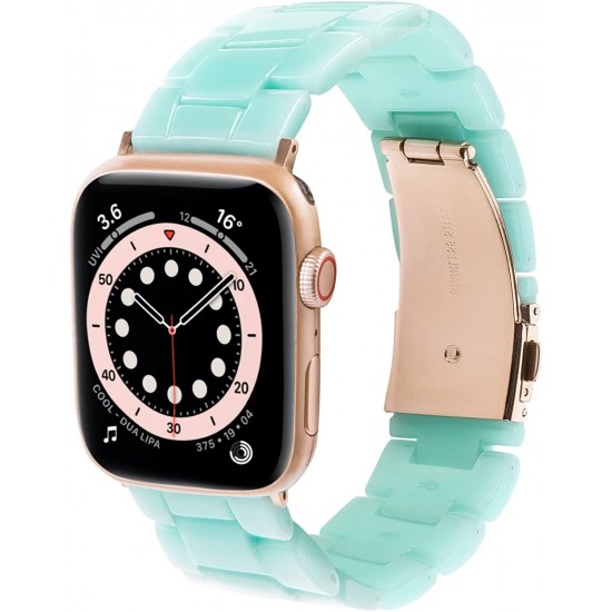 Thin Light Resin Strap Bracelet for Apple Watch Band 38mm 40mm 41mm 42mm 44mm 45mm 49mm Stainless Steel Buckle Replacement Band For iWatch SE Ultra Series 8 7 6 5 4 3 2 1 for Women Men