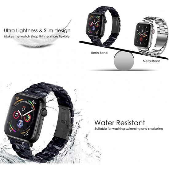 Thin Light Resin Strap Bracelet for Apple Watch Band 38mm 40mm 41mm 42mm 44mm 45mm 49mm Stainless Steel Buckle Replacement Band For iWatch SE Ultra Series 8 7 6 5 4 3 2 1 for Women Men