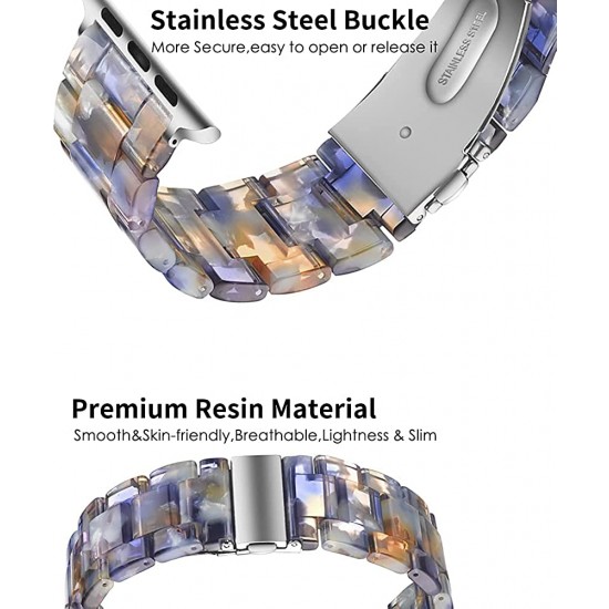 Thin Light Resin Strap Bracelet for Apple Watch Band 38mm 40mm 41mm 42mm 44mm 45mm 49mm Stainless Steel Buckle Replacement Band For iWatch SE Ultra Series 8 7 6 5 4 3 2 1 for Women Men