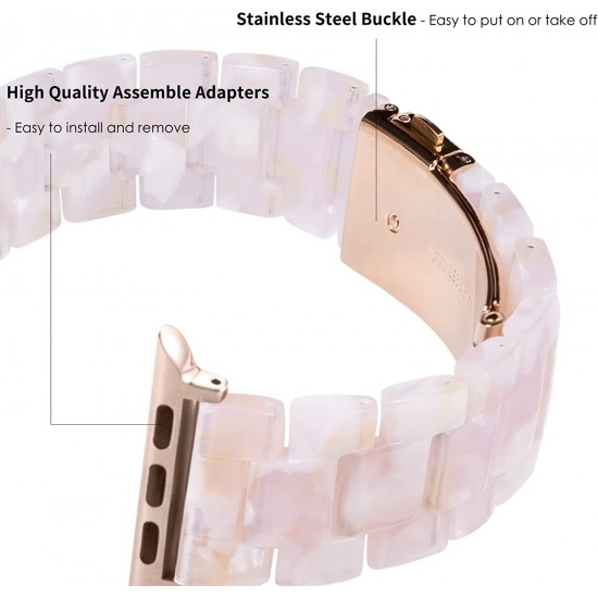 Thin Light Resin Strap Bracelet for Apple Watch Band 38mm 40mm 41mm 42mm 44mm 45mm 49mm Stainless Steel Buckle Replacement Band For iWatch SE Ultra Series 8 7 6 5 4 3 2 1 for Women Men