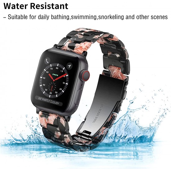 Thin Light Resin Strap Bracelet for Apple Watch Band 38mm 40mm 41mm 42mm 44mm 45mm 49mm Stainless Steel Buckle Replacement Band For iWatch SE Ultra Series 8 7 6 5 4 3 2 1 for Women Men