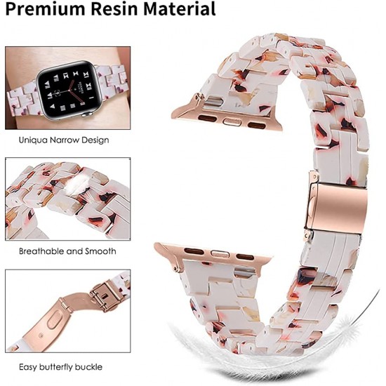 Thin Light Resin Strap Bracelet for Apple Watch Band 38mm 40mm 41mm 42mm 44mm 45mm 49mm Stainless Steel Buckle Replacement Band For iWatch SE Ultra Series 8 7 6 5 4 3 2 1 for Women Men