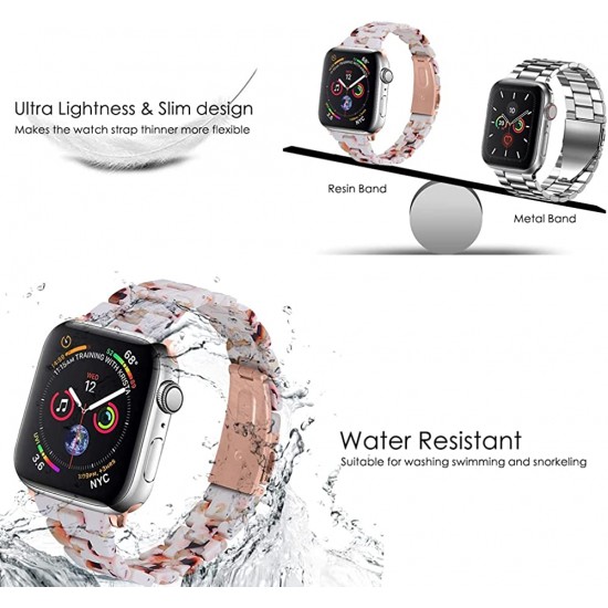 Thin Light Resin Strap Bracelet for Apple Watch Band 38mm 40mm 41mm 42mm 44mm 45mm 49mm Stainless Steel Buckle Replacement Band For iWatch SE Ultra Series 8 7 6 5 4 3 2 1 for Women Men