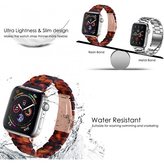 Thin Light Resin Strap Bracelet for Apple Watch Band 38mm 40mm 41mm 42mm 44mm 45mm 49mm Stainless Steel Buckle Replacement Band For iWatch SE Ultra Series 8 7 6 5 4 3 2 1 for Women Men