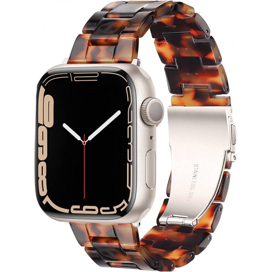 Thin Light Resin Strap Bracelet for Apple Watch Band 38mm 40mm 41mm 42mm 44mm 45mm 49mm Stainless Steel Buckle Replacement Band For iWatch SE Ultra Series 8 7 6 5 4 3 2 1 for Women Men