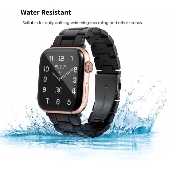 Thin Light Resin Strap Bracelet for Apple Watch Band 38mm 40mm 41mm 42mm 44mm 45mm 49mm Stainless Steel Buckle Replacement Band For iWatch SE Ultra Series 8 7 6 5 4 3 2 1 for Women Men