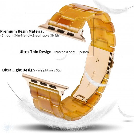 Thin Light Resin Strap Bracelet for Apple Watch Band 38mm 40mm 41mm 42mm 44mm 45mm 49mm Stainless Steel Buckle Replacement Band For iWatch SE Ultra Series 8 7 6 5 4 3 2 1 for Women Men