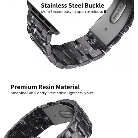 Thin Light Resin Strap Bracelet for Apple Watch Band 38mm 40mm 41mm 42mm 44mm 45mm 49mm Stainless Steel Buckle Replacement Band For iWatch SE Ultra Series 8 7 6 5 4 3 2 1 for Women Men