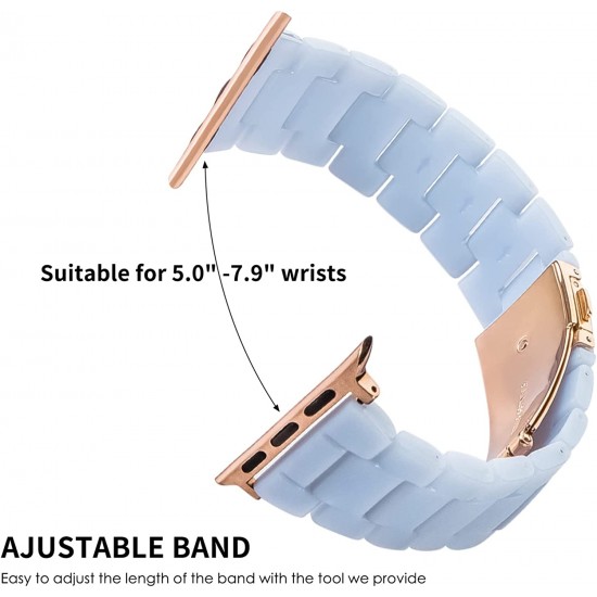 Thin Light Resin Strap Bracelet for Apple Watch Band 38mm 40mm 41mm 42mm 44mm 45mm 49mm Stainless Steel Buckle Replacement Band For iWatch SE Ultra Series 8 7 6 5 4 3 2 1 for Women Men