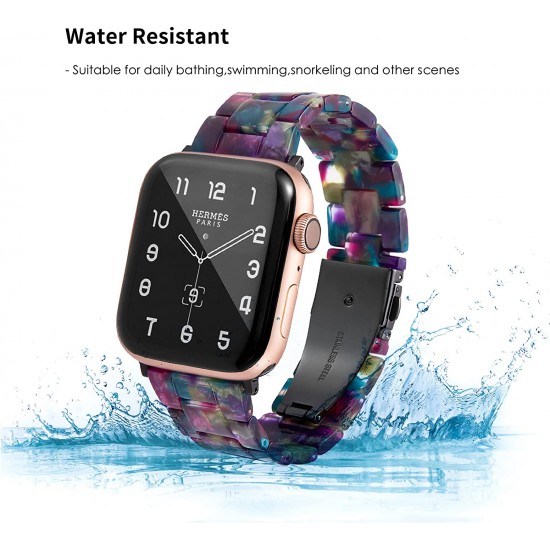 Thin Light Resin Strap Bracelet for Apple Watch Band 38mm 40mm 41mm 42mm 44mm 45mm 49mm Stainless Steel Buckle Replacement Band For iWatch SE Ultra Series 8 7 6 5 4 3 2 1 for Women Men