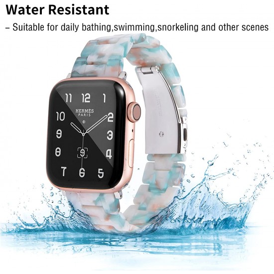 Thin Light Resin Strap Bracelet for Apple Watch Band 38mm 40mm 41mm 42mm 44mm 45mm 49mm Stainless Steel Buckle Replacement Band For iWatch SE Ultra Series 8 7 6 5 4 3 2 1 for Women Men