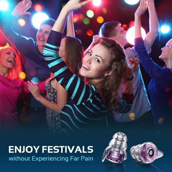 High Fidelity Concert Earplugs, Reusable Musicians Ear Plugs, 27dB Advanced Filter Technology Ear Protection for Music Festivals High Fidelity Concert Earplugs, Reusable Musicians Ear Plugs, 27dB Advanced Filter Technology Ear Protection for Music Festivals
