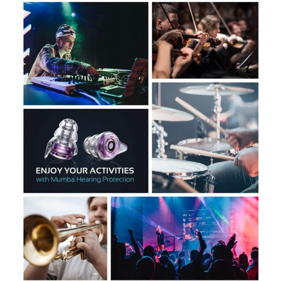 High Fidelity Concert Earplugs, Reusable Musicians Ear Plugs, 27dB Advanced Filter Technology Ear Protection for Music Festivals