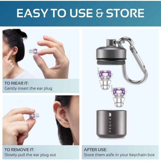High Fidelity Concert Earplugs, Reusable Musicians Ear Plugs, 27dB Advanced Filter Technology Ear Protection for Music Festivals High Fidelity Concert Earplugs, Reusable Musicians Ear Plugs, 27dB Advanced Filter Technology Ear Protection for Music Festivals
