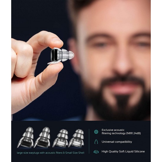 High Fidelity Concert Earplugs, Reusable Musicians Ear Plugs, 27dB Advanced Filter Technology Ear Protection for Music Festivals High Fidelity Concert Earplugs, Reusable Musicians Ear Plugs, 27dB Advanced Filter Technology Ear Protection for Music Festivals