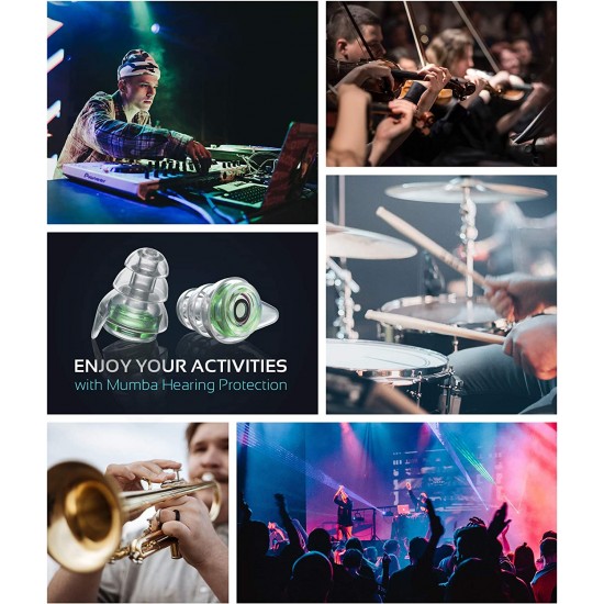 High Fidelity Concert Earplugs, Reusable Musicians Ear Plugs, 27dB Advanced Filter Technology Ear Protection for Music Festivals