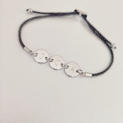 Personalised Initial Bracelet Custom Black Adjustable Cord Gift for Her/Him/Couple Personalised Initial Bracelet Custom Black Adjustable Cord Gift for Her/Him/Couple