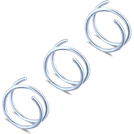 20G Nose Rings Hoops Surgical Steel Double Spiral Nose Ring Left or Right Single Pierced Nose Piercing for Women Men