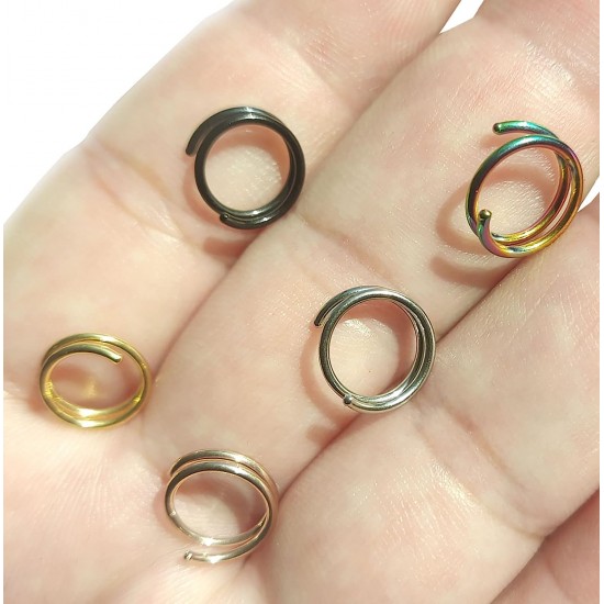 20G Nose Rings Hoops Surgical Steel Double Spiral Nose Ring Left or Right Single Pierced Nose Piercing for Women Men