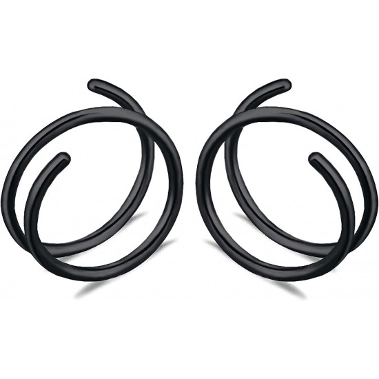 20G Nose Rings Hoops Surgical Steel Double Spiral Nose Ring Left or Right Single Pierced Nose Piercing for Women Men