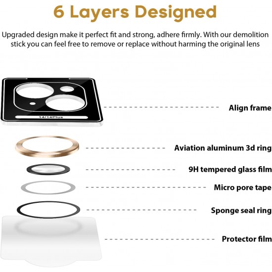 Camera Lens Protector for iphone 14 Pro Max/14 Pro/14/14 Plus, 9H Tempered Glass Screen Protector Cover Metal Individual Ring Camera Lens Protector for iphone 14 Pro Max/14 Pro/14/14 Plus, 9H Tempered Glass Screen Protector Cover Metal Individual Ring