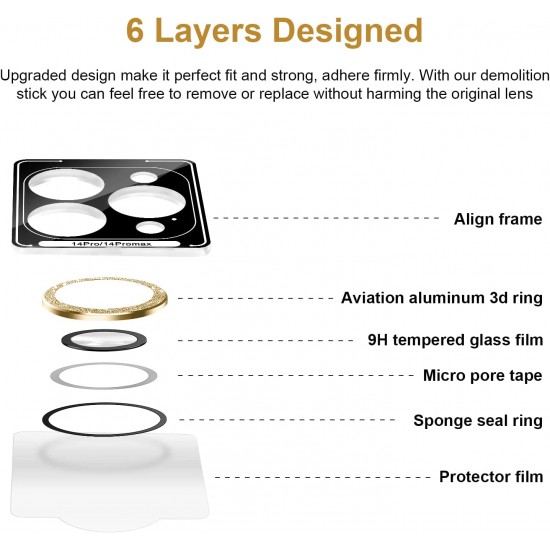 Camera Lens Protector for iphone 14 Pro Max/14 Pro/14/14 Plus, 9H Tempered Glass Screen Protector Cover Metal Individual Ring Camera Lens Protector for iphone 14 Pro Max/14 Pro/14/14 Plus, 9H Tempered Glass Screen Protector Cover Metal Individual Ring