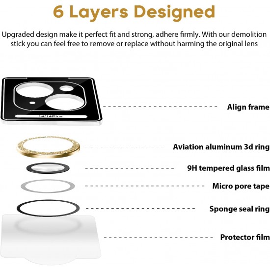Camera Lens Protector for iphone 14 Pro Max/14 Pro/14/14 Plus, 9H Tempered Glass Screen Protector Cover Metal Individual Ring Camera Lens Protector for iphone 14 Pro Max/14 Pro/14/14 Plus, 9H Tempered Glass Screen Protector Cover Metal Individual Ring