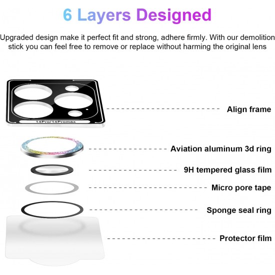 Camera Lens Protector for iphone 14 Pro Max/14 Pro/14/14 Plus, 9H Tempered Glass Screen Protector Cover Metal Individual Ring Camera Lens Protector for iphone 14 Pro Max/14 Pro/14/14 Plus, 9H Tempered Glass Screen Protector Cover Metal Individual Ring
