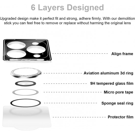 Camera Lens Protector for iphone 14 Pro Max/14 Pro/14/14 Plus, 9H Tempered Glass Screen Protector Cover Metal Individual Ring Camera Lens Protector for iphone 14 Pro Max/14 Pro/14/14 Plus, 9H Tempered Glass Screen Protector Cover Metal Individual Ring