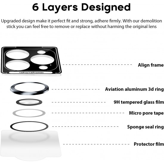 Camera Lens Protector for iphone 14 Pro Max/14 Pro/14/14 Plus, 9H Tempered Glass Screen Protector Cover Metal Individual Ring Camera Lens Protector for iphone 14 Pro Max/14 Pro/14/14 Plus, 9H Tempered Glass Screen Protector Cover Metal Individual Ring