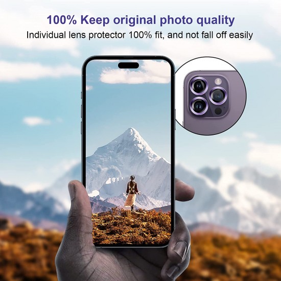Camera Lens Protector for iphone 14 Pro Max/14 Pro/14/14 Plus, 9H Tempered Glass Screen Protector Cover Metal Individual Ring Camera Lens Protector for iphone 14 Pro Max/14 Pro/14/14 Plus, 9H Tempered Glass Screen Protector Cover Metal Individual Ring