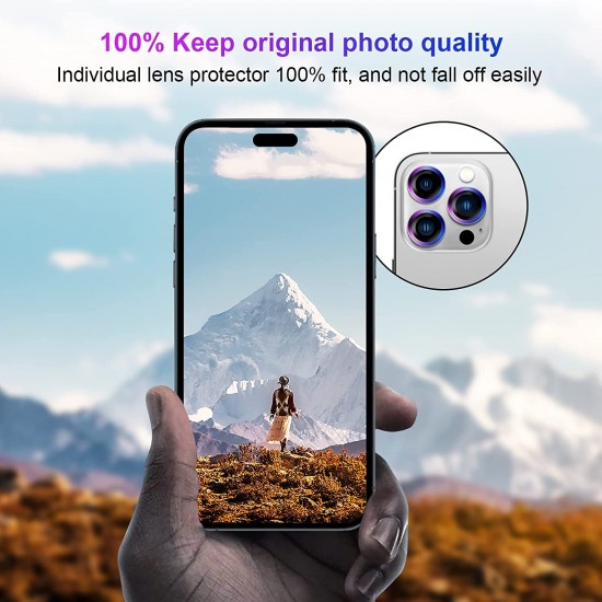 Camera Lens Protector for iphone 14 Pro Max/14 Pro/14/14 Plus, 9H Tempered Glass Screen Protector Cover Metal Individual Ring Camera Lens Protector for iphone 14 Pro Max/14 Pro/14/14 Plus, 9H Tempered Glass Screen Protector Cover Metal Individual Ring