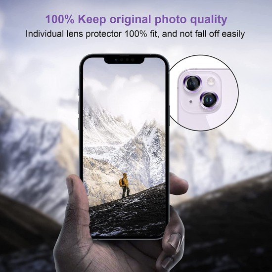 Camera Lens Protector for iphone 14 Pro Max/14 Pro/14/14 Plus, 9H Tempered Glass Screen Protector Cover Metal Individual Ring Camera Lens Protector for iphone 14 Pro Max/14 Pro/14/14 Plus, 9H Tempered Glass Screen Protector Cover Metal Individual Ring