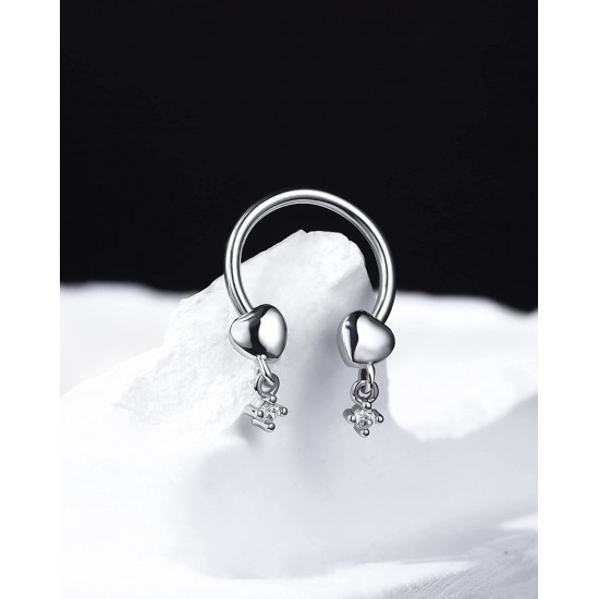 16G Septum Rings Heart Cartilage Earring Hoop 316L Stainless Steel Helix Earring Daith Earring Nose Ring Hoop Septum Piercing Jewelry for Women and Men