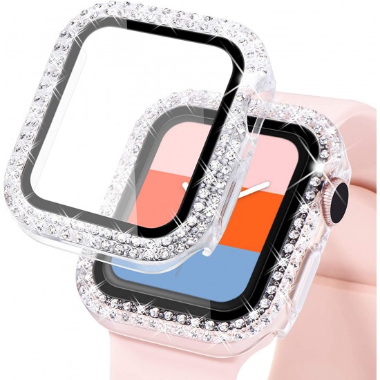 Bling Watch Protective Case with Built-in Screen Protector for Apple Watch Ultra SE Series 8 7 6 5 4 3 2 1
