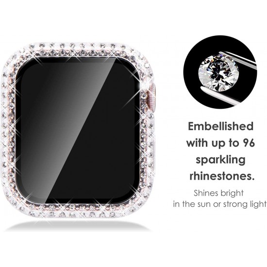 Bling Watch Protective Case with Built-in Screen Protector for Apple Watch Ultra SE Series 8 7 6 5 4 3 2 1