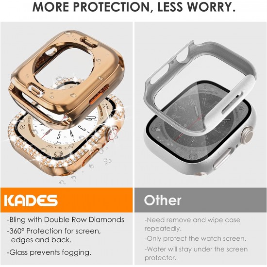 Bling Watch Protective Case with Built-in Screen Protector for Apple Watch Ultra SE Series 8 7 6 5 4 3 2 1