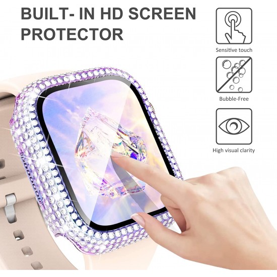 Bling Watch Protective Case with Built-in Screen Protector for Apple Watch Ultra SE Series 8 7 6 5 4 3 2 1