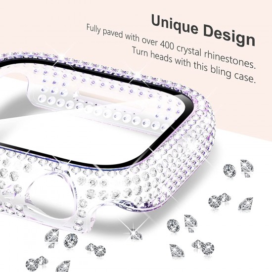 Bling Watch Protective Case with Built-in Screen Protector for Apple Watch Ultra SE Series 8 7 6 5 4 3 2 1