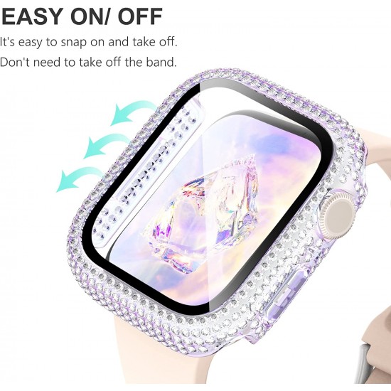 Bling Watch Protective Case with Built-in Screen Protector for Apple Watch Ultra SE Series 8 7 6 5 4 3 2 1
