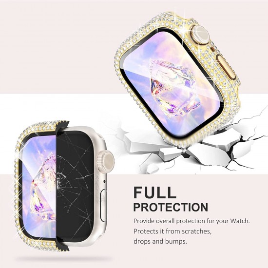 Bling Watch Protective Case with Built-in Screen Protector for Apple Watch Ultra SE Series 8 7 6 5 4 3 2 1