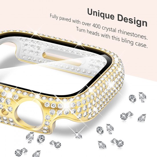Bling Watch Protective Case with Built-in Screen Protector for Apple Watch Ultra SE Series 8 7 6 5 4 3 2 1
