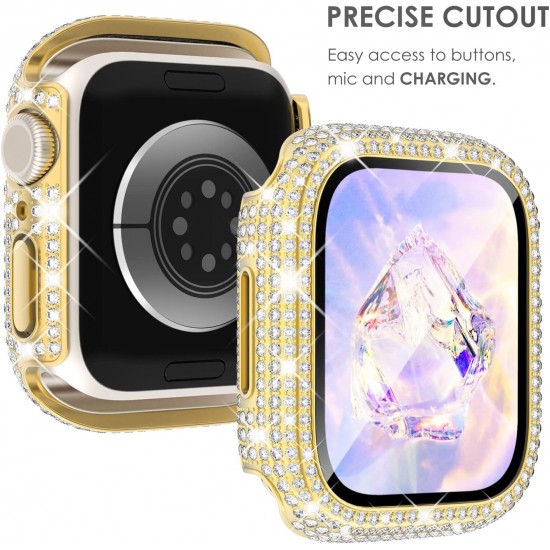Bling Watch Protective Case with Built-in Screen Protector for Apple Watch Ultra SE Series 8 7 6 5 4 3 2 1